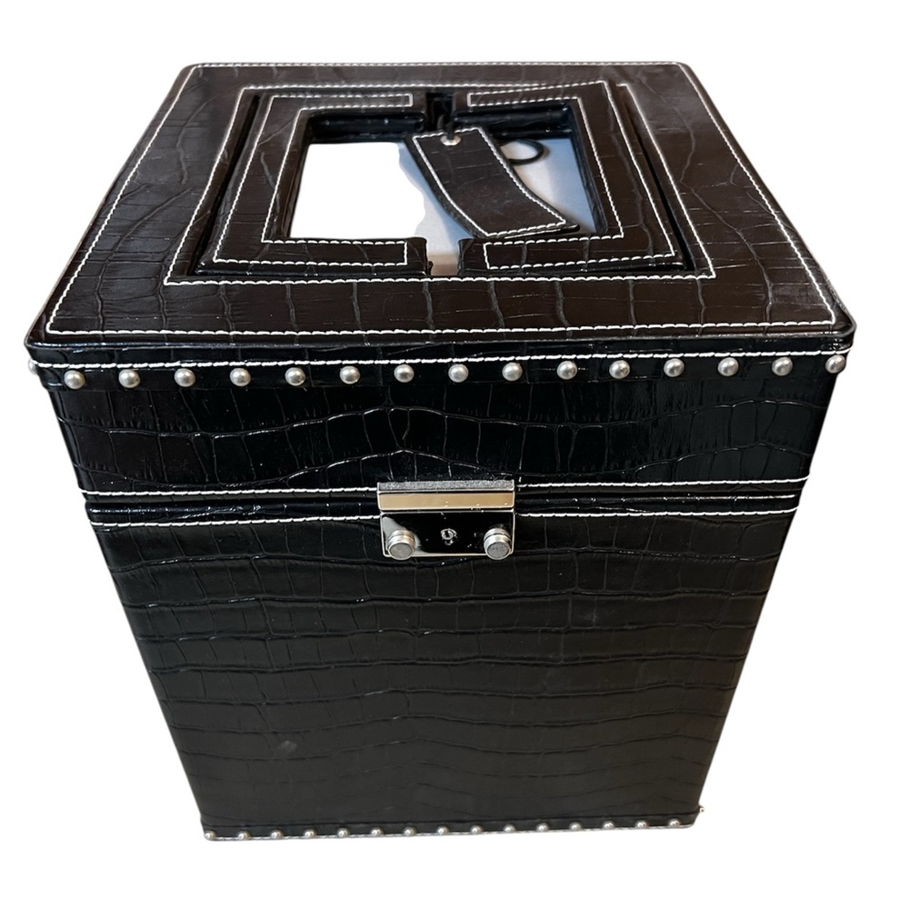 MAC Cosmetics Black Croc Makeup Train case- BNWT